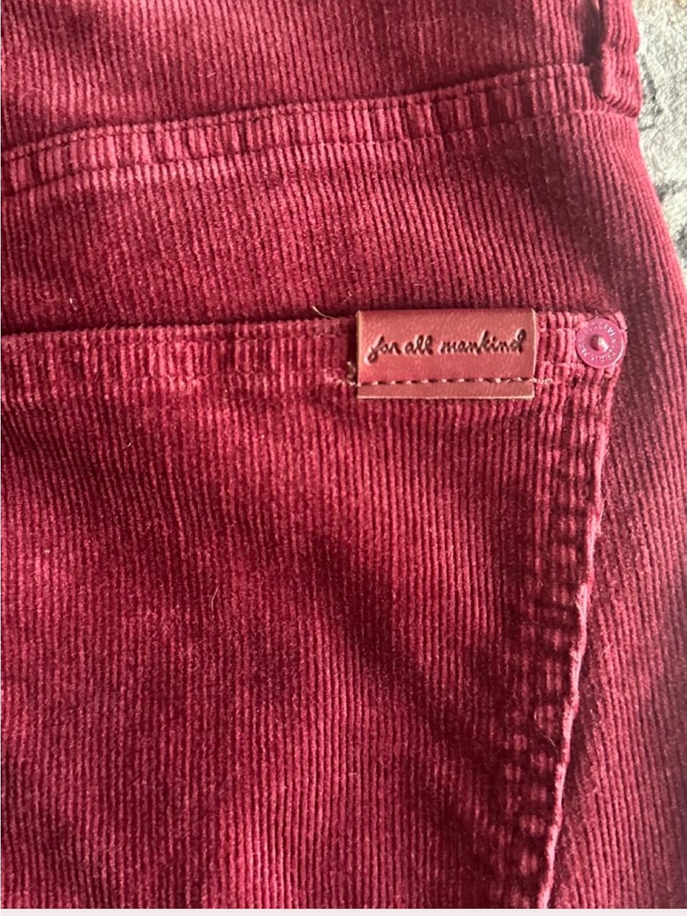 7 For All Mankind Burgundy Corduroy Split-Hem Flares 🍷